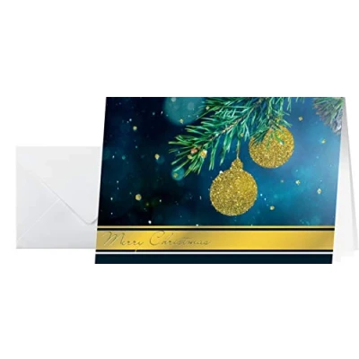 Abbildung von Sigel Weihnachtskarte A6 220g/qm 10+10 Stück Golden Glitter Lack /Foli
