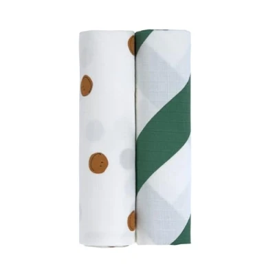 Abbildung von LÄSSIG Baby Puckdecke Spuckdecke Pucktuch Mulltuch 2er Set Baumwolle 120 x cm/ Swaddle &amp; Burp Blanket XL Happy Rascals Smile