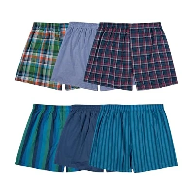Abbildung von Fruit of the Loom Herren Etikettenfreie gestrickt Boxershorts, Gewebt 6 Stück, Large