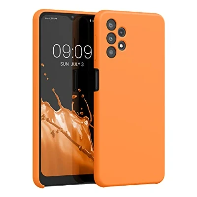 Abbildung von kwmobile Hülle kompatibel mit Samsung Galaxy A32 5G Silikon Handy Case Handyhülle weiche Oberfläche kabelloses Laden Fruity Orange