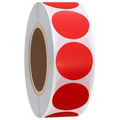 Abbildung von Hylabelest Farbe Codierung Dot Etiketten 25 mm, rund, natur Papier Aufkleber selbstklebend Label 1.000 Pro Rolle rot
