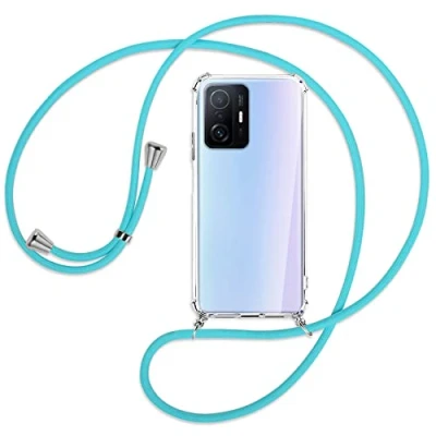 Abbildung von mtb more energy® Handykette kompatibel mit Xiaomi 11T, 11T Pro (6.67&#039;&#039;) türkis Smartphone Hülle zum Umhängen Anti Shock Full TPU Case