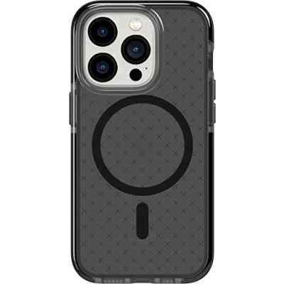 Abbildung von tech21 iPhone 14 Pro Evo Check Kompatibel mit MagSafe® Stoßdämpfende &amp; Schlanke Schutzhülle 4,8 m FlexShock Multi Drop Schutz Extra Tasten