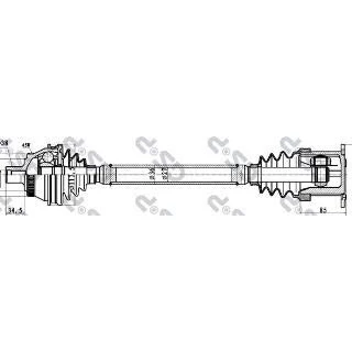Abbildung von GSP 203058 Antriebswelle A1 613 AUDI: A4 B7 Avant, Cabrio, Limousine, VOLKSWAGEN: Passat B5 Variant, SEAT: Exeo ST