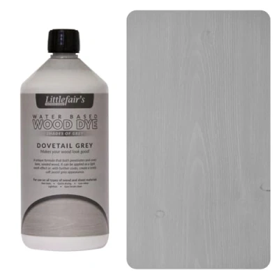 Abbildung von Littlefair&#039;s Holzlasur 1ltr Innen Holz Lasur Für Natürliche Holzmaserung Wasserbasierte Wood Stain Schnell Trocknend &amp; Umweltfreundlich Farbe: Schwalbenschwanzgrau