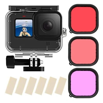 Abbildung von TELESIN 60M Wasserdichtes Gehäuse für GoPro Hero 12 11 10 9 Schwarz, Unterwasser Tauchen, Transparente Schutzhülle mit Schnellverschluss Halterung 11/10/9 Tauchzubehör