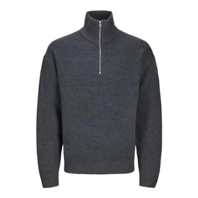 Abbildung von Jack &amp; Jones Jorollie HALF ZIP Strickpullover, Herren, Größe: Small, Iron gate