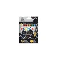 Abbildung von Carioca Metallic Maxi Wax, 8 Stück(e), Blau, Gold, Grün, Orange, Pink, Rot, Violett, Gelb, Dreieck, Wachs, Junge/Mädchen, Karton mit Aufhänger