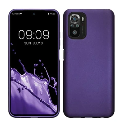 Abbildung von kwmobile Case kompatibel mit Xiaomi Redmi Note 10 / 10S Hülle Schutzhülle aus Silikon metallisch schimmernd Handyhülle Metallic Blauviolett