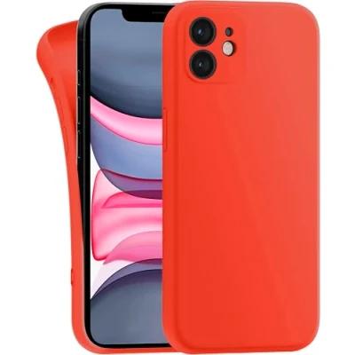 Abbildung von MyGadget Hülle Kompatibel mit iPhone 11 robuste Silikon Schutzhülle TPU Case Slim Silikonhülle Back Cover Kratzfest Handyhülle Matt Orange