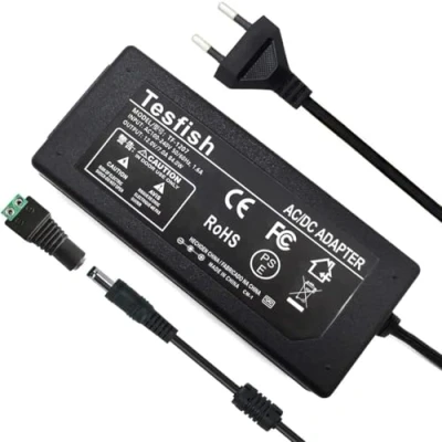 Abbildung von Tesfish 12V 7A Netzteil Transformator 84W Adapter 5.5 x 2.1/2.5mm für CCTV, Kamera, Router, LED 5050 2835 Streifen Licht
