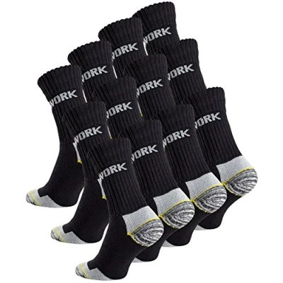 Abbildung von 12 Paar Herren Arbeitssocken Robuste Atmungsaktive Work Socks Berufssocken, Gr. 39 42