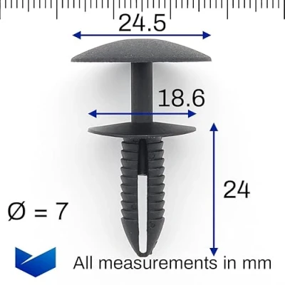 Abbildung von VVO Fasteners Kunststoff Windschutzscheiben Clip, schwarz, 10 Stück