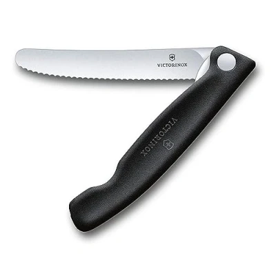 Abbildung von Victorinox Swiss Classic, Profi Tomaten und Tafelmesser, Extra Scharfe Klinge, Wellenschliff, 11 cm, Rostfreier Stahl, schwarz