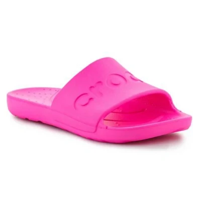 Abbildung von Crocs Slide Pantolette, Badeschuh, Schlappen, Strandschuh mit bequemem Fußbett