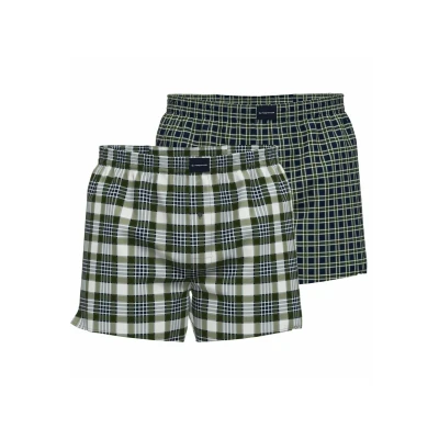 Abbildung von TOM Tailor 2 PACK Boxershorts, Herren, Größe: Small, Dunkelgrün