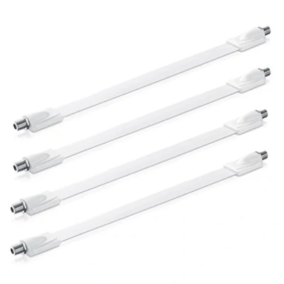 Abbildung von conecto 4X Premium Fensterdurchführung für SAT Kabel koaxial (F Kupplung auf F Kupplung) 26 cm weiß