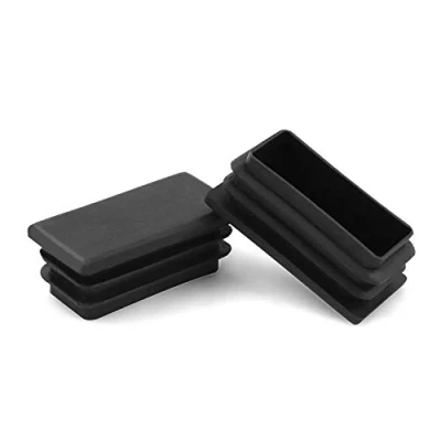 Abbildung von QWORK® 10 PCS 2.5 x 5cm Rechteck Schwarz Kunststoff Endkappe für Rohrschläuche, Stuhlbein