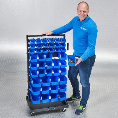 Abbildung von Datona Fahrregal mit Stapelboxen Set
