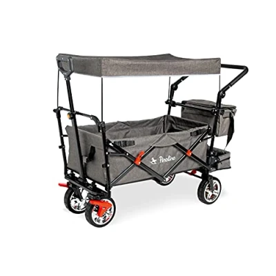 Abbildung von Pinolino® Bollerwagen AddPlus, BxTxH: 56x120x67 cm, mit Bremse, grau meliert
