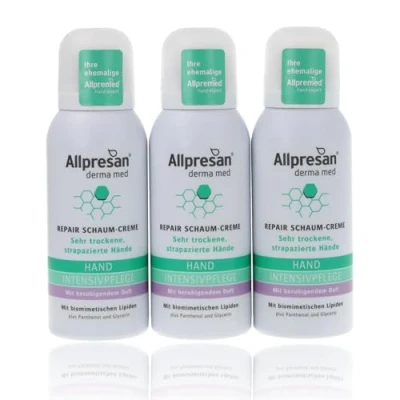 Abbildung von Allpresan Derma med Repair Schaum Creme HAND INTENSIVPFLEGE mit beruhigendem Duft Zur Pflege sehr trockener und strapazierter Hände 100 ml (3er Pack)