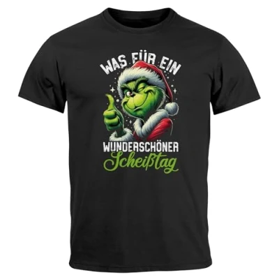 Abbildung von MoonWorks Print Shirt Herren T Weihnachten Grinch Was für ein Scheißtag Spruch lustig mit
