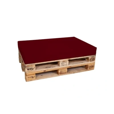 Abbildung von TexDeko® Palettenkissen 120 x 80 12cm Wasser &amp; schmutzabweisend Abnehmbarer Bezug mit Reißverschluss waschbar gepolstertes Sitzkissen für Europalette Palettenpolster (Bordeaux)
