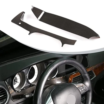 Abbildung von DIYUCAR Car Styling Carbon Fiber Textur Lenkrad Armaturenbrett Panel Rahmen Abdeckung Trim für Benz C Klasse W204 2011 2013 LHD Auto Zubehör