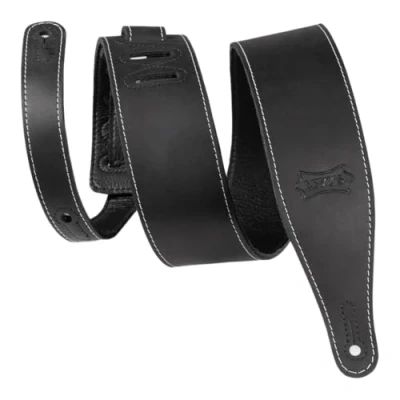 Abbildung von Levy&#039;s Leathers M17BAS BLK Gitarrengurt aus Butterleder, 6,3 cm breit, Schwarz