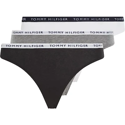 Abbildung von Tommy Hilfiger 3P Slip, Damen, Größe: Small, Medium grey htr/white/black