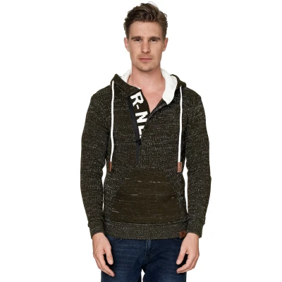 Abbildung von 1/2 Zip Grobstrick Slim Fit Kapuzen Pullover