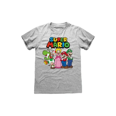 Abbildung von Super Mario T Shirt Vintage Group Heather Grey 2XL