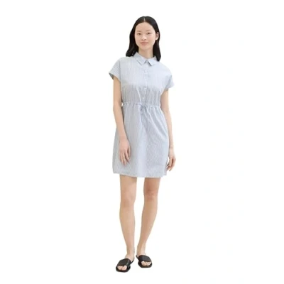 Abbildung von TOM Tailor Denim Gestreiftes Blusenkleid, Damen, Größe: Medium, Blue white strripe