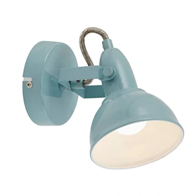Abbildung von Briloner Leuchten Wandstrahler 2049 010, schwenkbar, retro, ohne Leuchtmittel, Warmweiß, Wandlampe, 15,6x10cm, Mint, max.40W, E14, Innen, Wohnzimmer, Flur