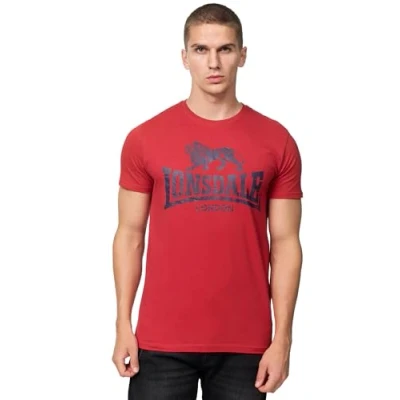 Abbildung von Lonsdale Silverhill Tshirt print, Herren, Größe: XXL, Dark red/navy
