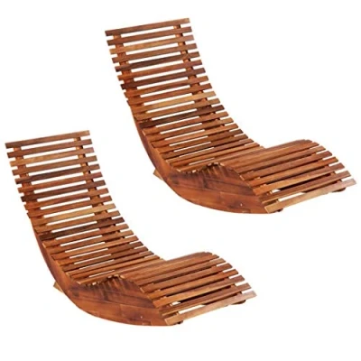 Abbildung von vidaXL 2X Akazienholz Sonnenliege Gartenliege Liegestuhl Holzliege Saunaliege Gartenmöbel Relaxliege Liege Schaukelstuhl Garten 149x60x86cm