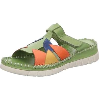 Abbildung von Gemini Anilina Pantolette flach, Damen, Größe: 40, Grün orange Schuhe