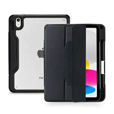 Abbildung von DEQSTER Rugged Max Case iPad 10.9&quot; (10. Generation) Robuste Schutzhülle mit transparenter Rückseite Stifthalter Farbenfrohes und sicheres Schutzcase Personalisierungsoption Trendfarben