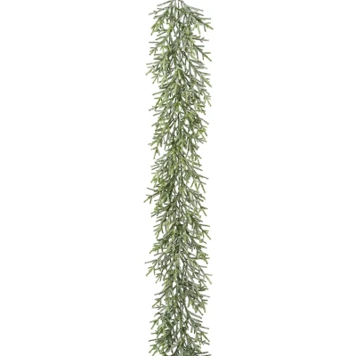 Abbildung von Creativ deco Winterliche Kunstpflanze &quot;Weihnachtsdeko, Weihnachtsgirlande&quot;, Girlande aus Minizweigen in geeister Optik, Länge 180 cm