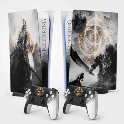Abbildung von PS5 Skin Sticker Kreis von Elden, Aufkleber für Playstation 5, Konsole und Controller, Standard Edition Digital, MALENIA (2 Controller)
