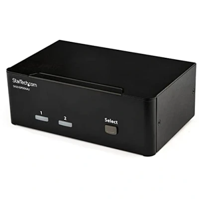Abbildung von StarTech.com 2 Port DisplayPort Dual Monitor KVM Switch 4K 60 Hz, Schwarz