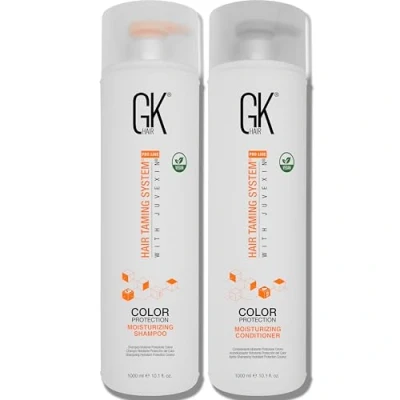 Abbildung von GK HAIR Global Keratin Moisturizing Shampoo and Conditioner Sets (33.8 Fl Oz/1000ml) für farbbehandeltes Haar Tägliche Anwendung Reinigung trocken bis normal Sulfat Paraben frei alle Haartypen