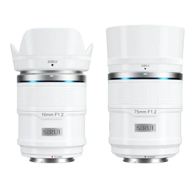 Abbildung von SIRUI Sniper 16mm 75mm Autofokus Objektiv Set, F1.2 Weitwinkel APS C Kamera für A5 A6 A7 FX A9 ZV E Serie, Mount, Weiß