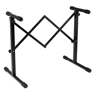 Abbildung von Classic Cantabile KBA 880BK Keyboard und Mixertisch (höhenverstellbar von 61 bis 85 cm, einfach zusammenklappbar, ausziehbar 80 cm Breite, stabile Stahrohrkonstruktion) Schwarz
