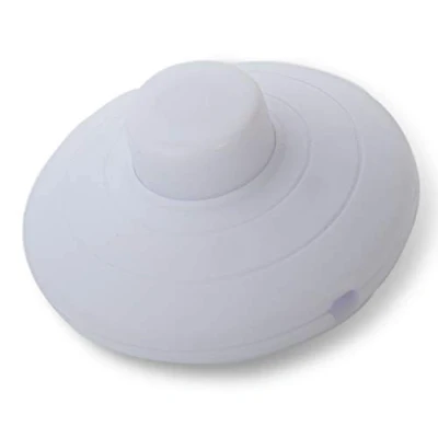 Abbildung von edi tronic Fußschalter rund weiß Weiss 2A 250V Stehlampe Schalter Tretschalter Fussschalter