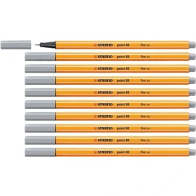 Abbildung von Fineliner STABILO point 88 10er Pack mittelgrau