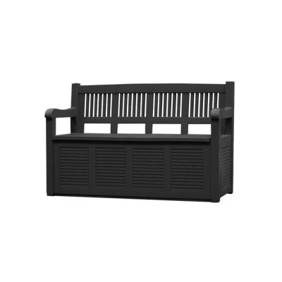 Abbildung von dynamic24 Auflagenbox Truhenbank, Garten Bank Gartentruhe Kissenbox Gartenbox anthrazit