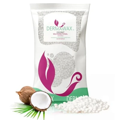 Abbildung von Dermawax Kokosnuss Multidirektional Enthaarungswachs zur Haarentfernung Gesicht Augenbrauen Intim Bikini Enthaarung Brazilian Waxing Perlen Geeignet für alle Hauttypen (800 Gramm)