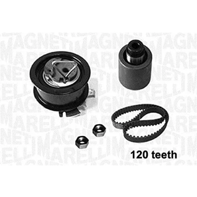 Abbildung von MAGNETI MARELLI 341304790000 Zahnriemensatz 120 VOLKSWAGEN: Golf 4 Schrägheck, 5 Passat B6 Variant, AUDI: A4 Avant, A6 C5 Avant