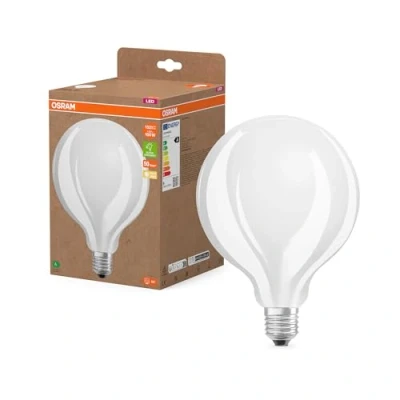 Abbildung von OSRAM LED Lampe in klassischer Globeform, mit dekorativem Filament im Frosted Design, Energieeffizienzklasse A, E27, 11.6 W, 2452 lm, 4000 K, kaltweiß. Ohne Aufwärmen, sofort 100% Licht.